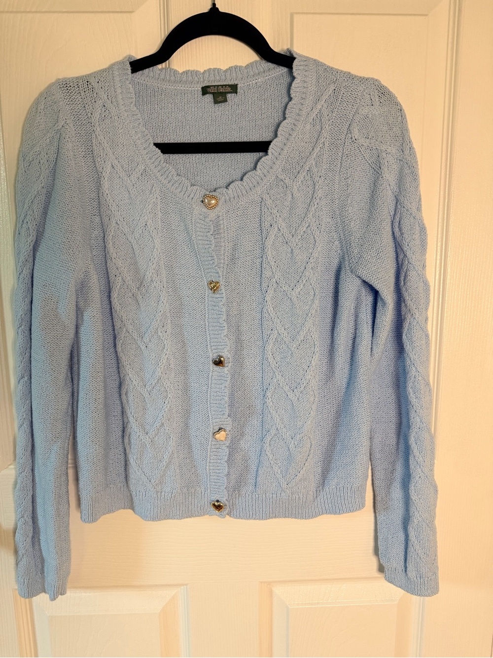 Wild Fable Light Blue Cable-Knit Cardigan Sweater - New